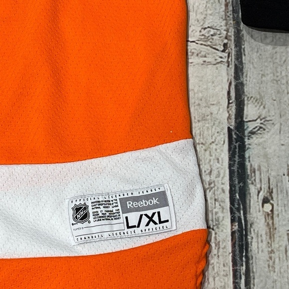 Claude Giroux Boys Youth Orange Philadelphia Flyers NHL Hockey Reebok Jersey - Picture 4 of 6